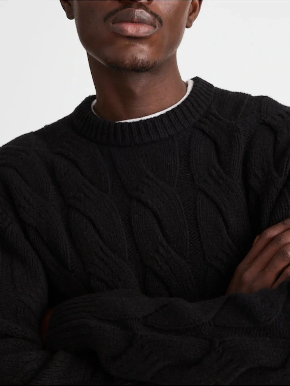 Madewell Wool Blend Cable-Knit Crewneck Sweater Mens Size Large MSRP $198